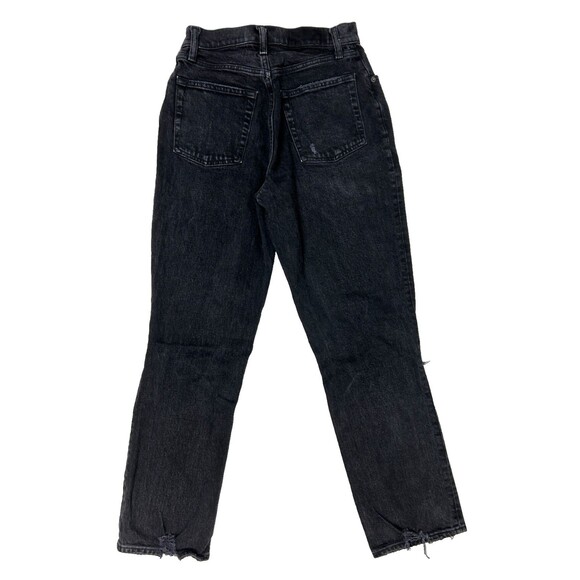 Abercrombie Curve Love Ultra High Rise Straight Jeans Black Distressed 4 Short - Picture 6 of 14